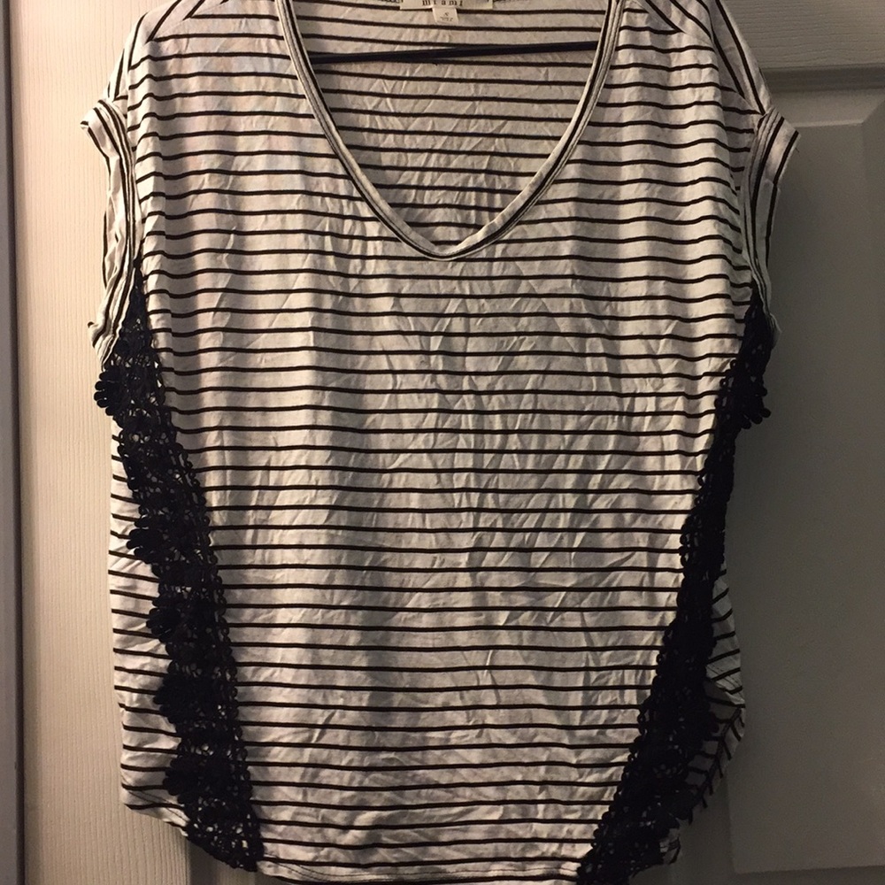 Black and white striped top